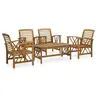 Image de Salon de jardin 4 personnes bois massif marron x 50.0 x 43.0 cm 5 pieces