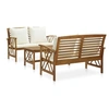 Image de Salon de jardin 4 personnes bois massif beige 67 x 67 x 83 cm 3 pieces