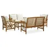 Image de Salon de jardin beige 6 personnes 5 pieces 43.0 x 50.0 x 43.0 cm bois massif