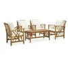 Image de Salon de jardin bois massif beige 5 pieces 43.0 x 50.0 x 43.0 4 personnes