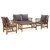 Image de Salon de jardin gris 4 pieces 4 personnes x 50.0 x 43.0 cm bois massif
