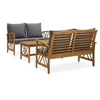 Image de Salon de jardin bois massif 3 pieces 4 personnes x 50.0 x 43.0 cm gris