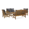 Image de Salon de jardin 5 pcs avec coussins Bois d acacia solide