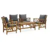Image de Salon de jardin gris bois massif 4 personnes x 50.0 x 43.0 cm 5 pieces