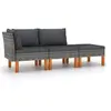 Image de Salon de jardin resine tressee gris 3 pieces x 60.5 x 67 3 personnes