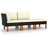 Image de Salon de jardin resine tressee noir 3 pieces x 60.5 x 67 3 personnes