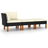 Image de Salon de jardin resine tressee noir 3 pieces x 64.5 x 67 3 personnes