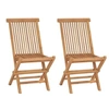 Image de Chaises de jardin pliables lot de 2 Bois de teck massif