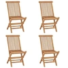 Image de Chaises de jardin pliables lot de 4 Bois de teck massif