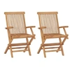 Image de Chaises de jardin pliables lot de 2 Bois de teck massif