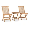 Image de Ensemble à manger d extérieur pliable 3 pcs bois solide de teck