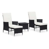 Image de Salon de jardin resine tressee noir 3 pieces 3 personnes