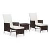 Image de Salon de Jardin 3 pcs avec Coussins Mobilier de Patio Meubles de Terrasse Mobilier de Jardin Meubles d'Extérieur 3059372