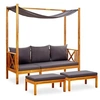 Image de Banc de jardin avec auvent et repose-pieds Bois d'acacia solide, 29 cm
