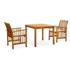 Image de Mobilier à dîner de jardin 3 pcs et coussins Acacia solide, 35.3kg