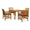 Image de Mobilier à dîner de jardin 5 pcs avec coussins Acacia solide, 54.9kg