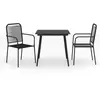 Image de Ensemble table et chaises - - Mobilier à dîner d'extérieur - Noir - Corde en coton - Acier