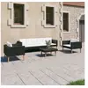 Image de Salon de jardin 4 pcs avec coussins Résine tressée Noir