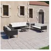 Image de Salon de jardin 5 pcs avec coussins résine tressée noir