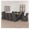 Image de Salon de jardin resine tressee noir 11 pieces 240.0 x 90 x 74 11 personnes