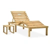 Image de Chaise longue de jardin avec table Bois de pin imprégné