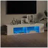 Image de Meuble TV avec lumières LED blanc 135x39x30 cm