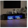 Image de Meuble TV avec lumières LED noir 135x39x30 cm