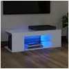 Image de Meuble TV avec lumières LED Blanc 90x39x30 cm