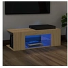 Image de Meuble TV avec lumières LED chêne sonoma 90x39x30 cm