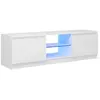 Image de Meuble TV avec lumières LED Blanc 120x30x35,5 cm