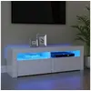 Image de Meuble TV avec lumières LED blanc brillant 120x35x40 cm