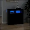 Image de Buffet avec lumières LED noir 80x35x75 cm