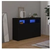Image de Buffet avec lumières LED noir 115,5x30x75 cm
