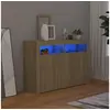 Image de Buffet avec lumières LED chêne sonoma 115,5x30x75 cm