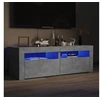 Image de Meuble TV avec lumières LED gris béton 120x35x40 cm