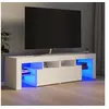 Image de Meuble TV avec lumières LED Blanc 140x36,5x40 cm
