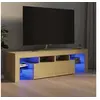 Image de Meuble TV avec lumières LED Chêne sonoma 140x36,5x40 cm