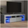 Image de Meuble TV avec lumières LED Gris béton 140x36,5x40 cm