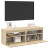 Image de Meubles TV avec lumières LED 2 pcs Chêne sonoma 60x35x40 cm