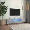 Image de Meuble TV avec lumiï¿½res LED gris bï¿½ton 160x35x40 cm