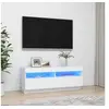 Image de Meuble TV avec lumières LED Blanc 100x35x40 cm