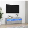 Image de Meuble TV avec lumières LED gris béton 100x35x40 cm