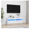 Image de Meuble TV avec lumières LED blanc brillant 100x35x40 cm
