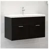 Image de Armoire d évier Noir 80x38,5x46 cm Bois d'ingénierie