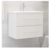 Image de Armoire d évier Blanc 60x38,5x48 cm Bois d'ingénierie