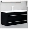 Image de Armoire d évier Noir 100x38,5x48 cm Bois d'ingénierie