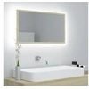 Image de Miroir LED de salle de bain Chêne sonoma 80x8,5x37 cm Acrylique