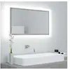 Image de Miroir à LED de salle de bain Gris béton 80x8,5x37 cm Acrylique