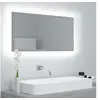 Image de Miroir à LED de salle de bain Gris béton 90x8,5x37 cm Acrylique