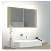 Image de Armoire à miroir à LED de bain Chêne sonoma 80x12x45 Acrylique